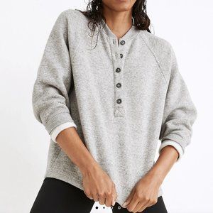 Madewell Gray Henley Sweatshirt